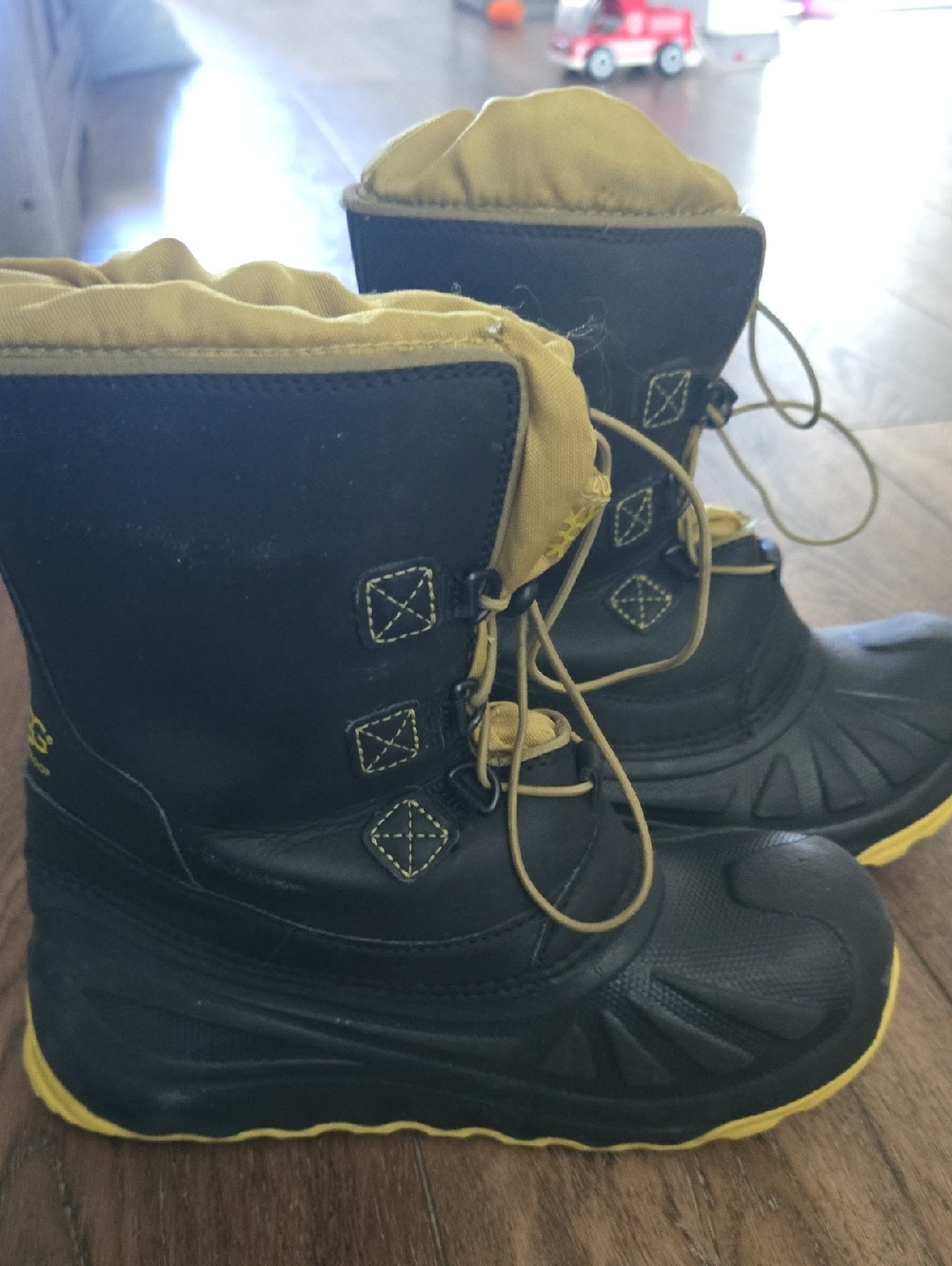 UGG Kids Black and Yellow Waterproof Winter Boots
